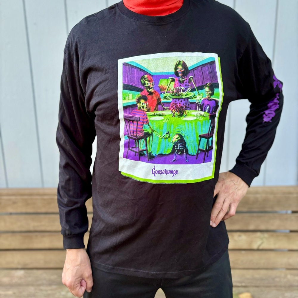 GOOSEBUMPS—Black Long Sleeve T-Shirt—Men’s 2XL—100% Cotton—Mexico—Halloween—NWT